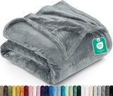 Utopia Bedding Soft Fleece Bed Blanket Throw Size Ash Grey (50x60 Inch)