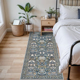 Washable Christmas Rug Runner 2x6 - Xmas Snowflake Green Rug for Kitchen Entryway Non Slip Farmhouse Low Pile Carpet for Laundry Bedroom Bathroom Stain Resistant Floor Mat Pet-Friendly Rug（2x6，Green）