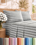 Queen Size 4 Piece Sheet Set - Comfy Breathable & Cooling Sheets - White