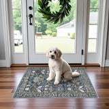 Washable Christmas Rug Runner 2x6 - Xmas Snowflake Green Rug for Kitchen Entryway Non Slip Farmhouse Low Pile Carpet for Laundry Bedroom Bathroom Stain Resistant Floor Mat Pet-Friendly Rug（2x6，Green）