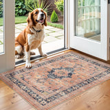 Washable Christmas Rug Runner 2x6 - Xmas Snowflake Green Rug for Kitchen Entryway Non Slip Farmhouse Low Pile Carpet for Laundry Bedroom Bathroom Stain Resistant Floor Mat Pet-Friendly Rug（2x6，Green）