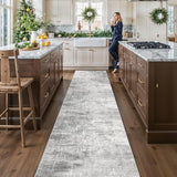 Washable Christmas Rug Runner 2x6 - Xmas Snowflake Green Rug for Kitchen Entryway Non Slip Farmhouse Low Pile Carpet for Laundry Bedroom Bathroom Stain Resistant Floor Mat Pet-Friendly Rug（2x6，Green）