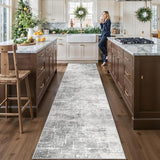 Washable Christmas Rug Runner 2x6 - Xmas Snowflake Green Rug for Kitchen Entryway Non Slip Farmhouse Low Pile Carpet for Laundry Bedroom Bathroom Stain Resistant Floor Mat Pet-Friendly Rug（2x6，Green）