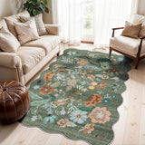 Washable Christmas Rug Runner 2x6 - Xmas Snowflake Green Rug for Kitchen Entryway Non Slip Farmhouse Low Pile Carpet for Laundry Bedroom Bathroom Stain Resistant Floor Mat Pet-Friendly Rug（2x6，Green）