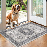 Washable Christmas Rug Runner 2x6 - Xmas Snowflake Green Rug for Kitchen Entryway Non Slip Farmhouse Low Pile Carpet for Laundry Bedroom Bathroom Stain Resistant Floor Mat Pet-Friendly Rug（2x6，Green）