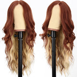 AISI HAIR Black Wig for Women, Long Wavy Lace Hairline Middle Part Synthetic Heat Resistant Wig for Daily Party-26 Inch
