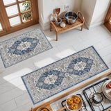 Washable Christmas Rug Runner 2x6 - Xmas Snowflake Green Rug for Kitchen Entryway Non Slip Farmhouse Low Pile Carpet for Laundry Bedroom Bathroom Stain Resistant Floor Mat Pet-Friendly Rug（2x6，Green）