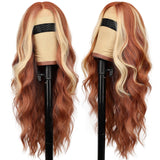 AISI HAIR Black Wig for Women, Long Wavy Lace Hairline Middle Part Synthetic Heat Resistant Wig for Daily Party-26 Inch