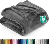 Utopia Bedding Soft Fleece Bed Blanket Throw Size Ash Grey (50x60 Inch)