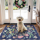 Washable Christmas Rug Runner 2x6 - Xmas Snowflake Green Rug for Kitchen Entryway Non Slip Farmhouse Low Pile Carpet for Laundry Bedroom Bathroom Stain Resistant Floor Mat Pet-Friendly Rug（2x6，Green）