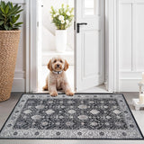 Washable Christmas Rug Runner 2x6 - Xmas Snowflake Green Rug for Kitchen Entryway Non Slip Farmhouse Low Pile Carpet for Laundry Bedroom Bathroom Stain Resistant Floor Mat Pet-Friendly Rug（2x6，Green）