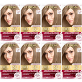 L'Oreal Paris Excellence Crème Permanent Hair Dye, Triple Care Hair Color with Hyaluronic Acid for 100% Gray Coverage, 4 Dark Brown, 1 Kit (Packaging May Vary)
