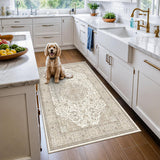 Washable Christmas Rug Runner 2x6 - Xmas Snowflake Green Rug for Kitchen Entryway Non Slip Farmhouse Low Pile Carpet for Laundry Bedroom Bathroom Stain Resistant Floor Mat Pet-Friendly Rug（2x6，Green）