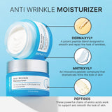 Glyco-Peptide anti Wrinkle Face Cream - Hyaluronic Acid Moisturizer for Face with Glycolic Acid, Peptides, and Vitamin E - Hydrating Facial Moisturizer with Anti-Aging Formula - 1.7 Fl Oz