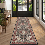 Washable Christmas Rug Runner 2x6 - Xmas Snowflake Green Rug for Kitchen Entryway Non Slip Farmhouse Low Pile Carpet for Laundry Bedroom Bathroom Stain Resistant Floor Mat Pet-Friendly Rug（2x6，Green）