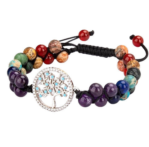 Unisex 7 Chakra Healing Bracelet 8mm