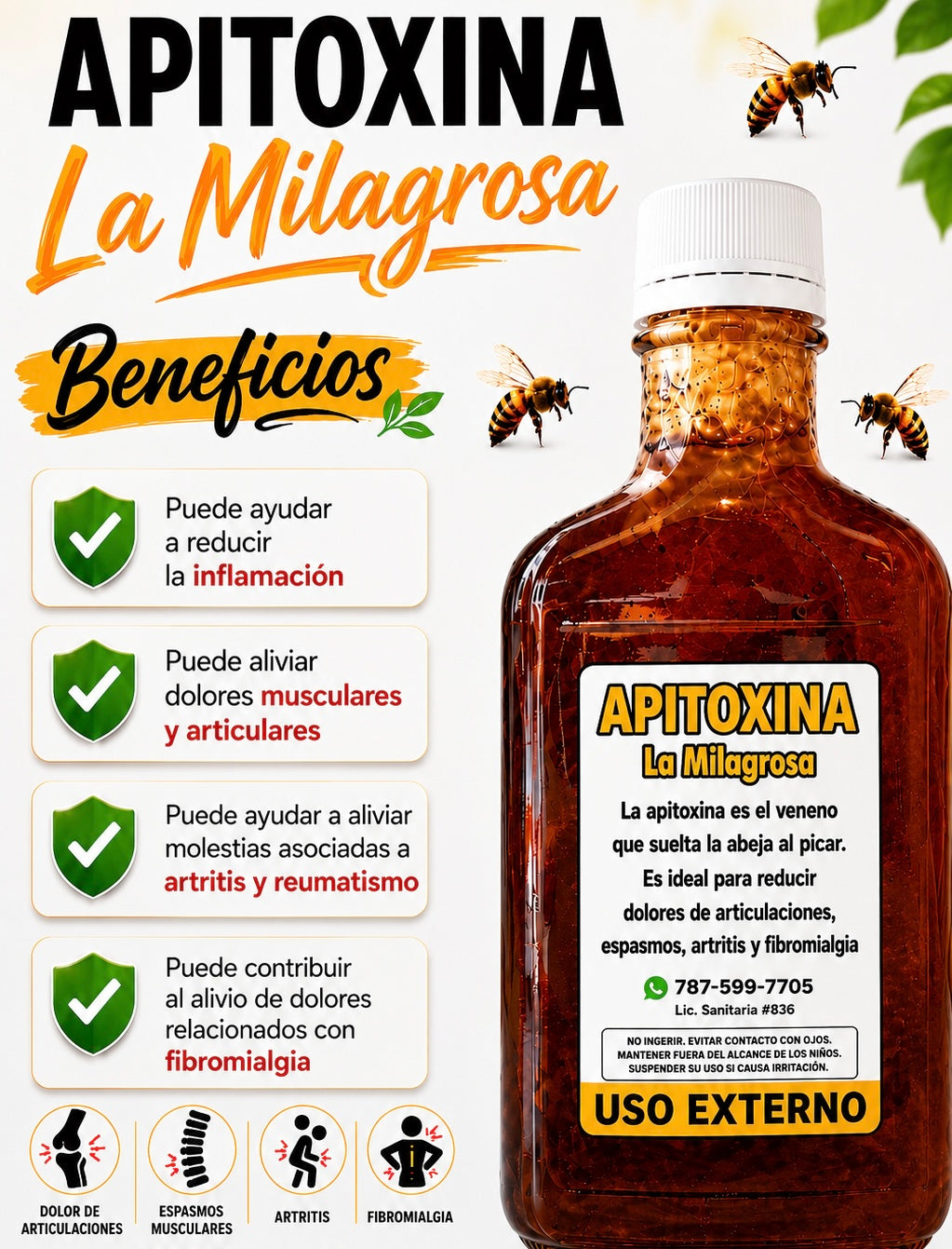 Apitoxina La Milagrosa 6.76 onzas