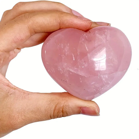 Natural Large Rose Quartz Heart Shaped Palm Stone 