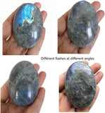 Moonstone Polished Stones, Oval Healing Palm Pocket Stone Indoor Fountain Stones Massage Energy Crystal