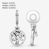 Jewelry Sparkling Family Tree Dangle -14K Gold & Sterling Silver Charm with Cubic Zirconia - Compatible Moments - Comes with Gift Box