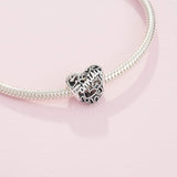 Family Heart Charm - Compatible Moments Bracelets - Jewelry for Women - Made with Sterling Silver - with Gift Box