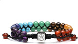 Bead Chakra Bracelet 7 Chakras Healing Crystals Bracelet Yoga Stone Beads Bracelets Meditation Relax Anxiety Bangle for Womens Mens