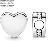 Heart Charm - Compatible with  Moments Bracelets - Jewelry for Women - Gift for Women in Your Life - Made with Sterling Silver, with Gift Box