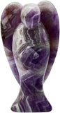 3" Amethyst Guardian Angel Statues,Pocket Crystal,Hand Carved Figurine Sculpture 