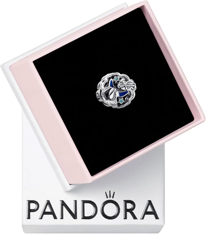 Pandora x DisneyAladdin, Princess Jasmine & Genie Glow-In-The-Dark Charm - Compatible Moments Jewelry - Made with Sterling Silver with Blue Cubic Zirconia - Gift for Her - with Gift Box