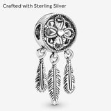 Spiritual Dreamcatcher Charm -  Bracelet Charm for  Moments Bracelets - Stunning Women'S Jewelry - Gift for Women in Your Life - Made with Sterling Silver, with Gift Box