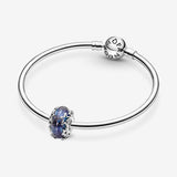 Galaxy Blue & Star Murano Charm -  Bracelet Charm for  Moments Bracelets - Stunning Women'S Jewelry - Gift for Women - Made with Sterling Silver, with Gift Box