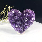 Natural Amethyst Healing Stones Heart-Shaped Crystal Rocks for Meditation and Chakra Healing Amethyst Crystal Heart Rocks for Crystal Lovers and Healing Enthusiasts (2.3Inch)