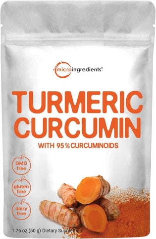 Turmeric Extract 95% Curcuminoids (Natural Turmeric Extract and Turmeric Supplements), 50 Grams, Rich in Antioxidants for Joint & Immune Support, No Gmos, Vegan Friendly, India Origin