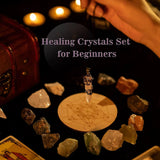 18 Pcs Crystals and Healing Stones Set, Chakra Stones for Chakra Balancing, Energy Crystals for Witchcraft, Wiccan, Reiki, Yoga, Meditation, Spiritual Astrology Crystal Gifts for Women