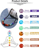 Unisex 7 Chakra Necklace Natural Chakra Gemstone Healing Crystal 